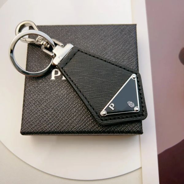 Pra Designer Triangle Chain Leather Temperament Versatile Style Fashion Design Keychain Top Quality Christmas Gift WITH BOX C28 - Fashion Accessories - menswatches1cool