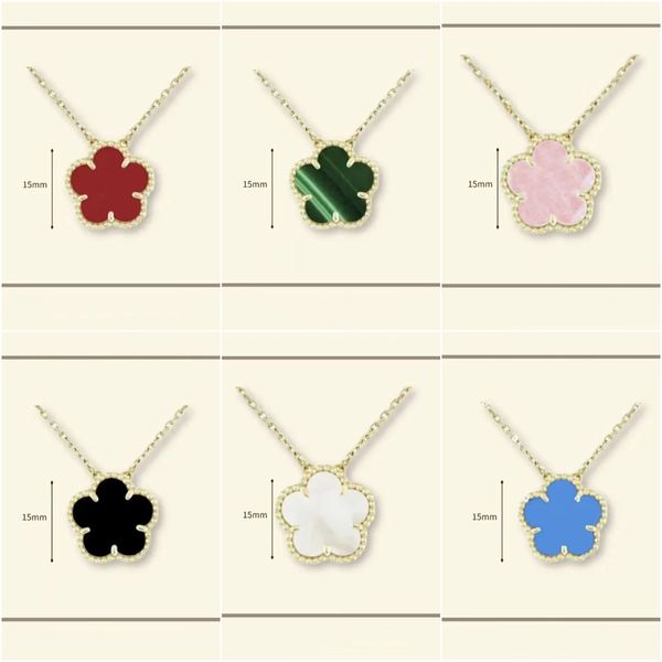 necklace designer for women Classic 15MM necklace clover stainless steel jewlery mother of pearl diamonds flower pendant necklace designer jewelry women gift box - Jewelry - menswatches1cool