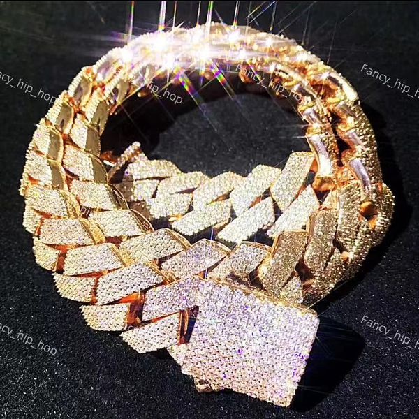 Necklace Moissanite designer chain silver gold rose gold iced out chain pass diamond tester pendant 925 Sterling Vvs cuban link chain - Jewelry - menswatches1cool