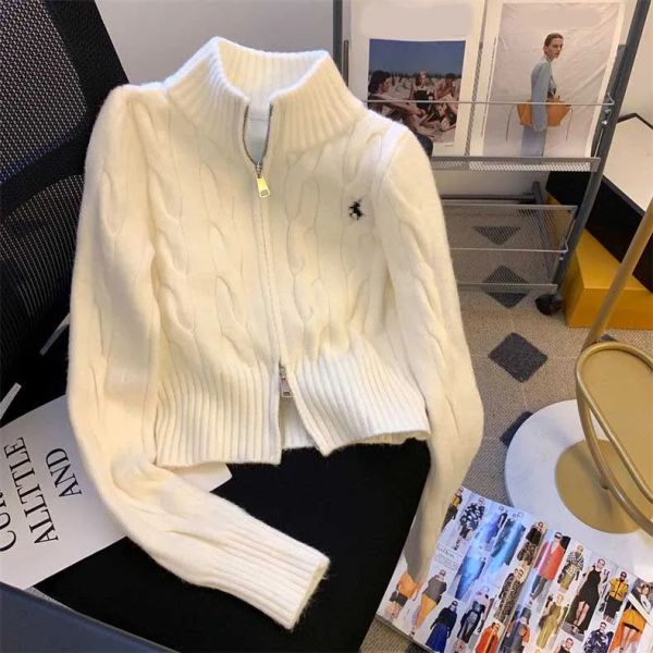 3 Colors Womens Designer Sweater Designer Pullover Fashion Turtleneck Autumn Long Sleeve Cardigan Logo Embroidery Coat Zipper Lady Jacket Tops - Apparel - menswatches1cool