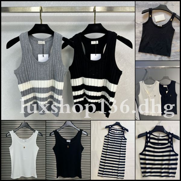 Fashion Designer Top Women Knitted Metal Letters Tank top Summer Fashion Clothing - Apparel - menswatches1cool