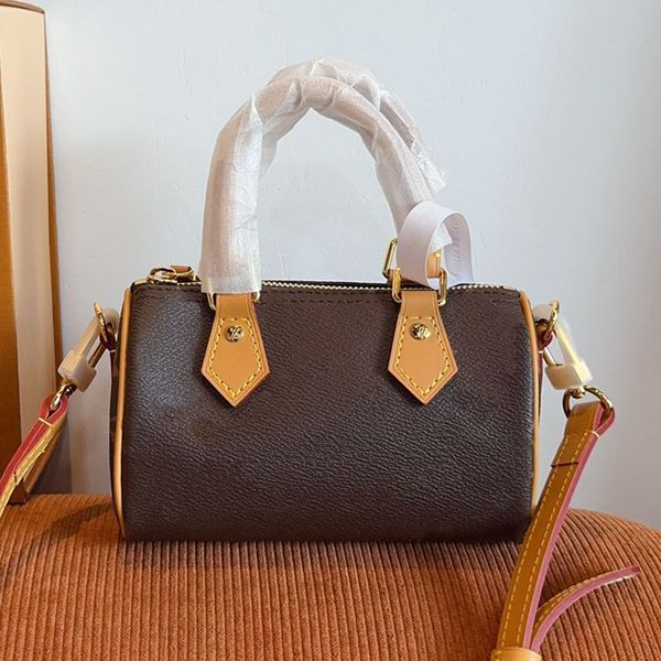 Shoulder Bags Top Designer Mini Nano 16cm Shoulder Bag Women Leather Denim Crossbody Luxury Brand Embossed Tote Purse Brown Flower Handbag billfold98 - Bags, Luggage & Accessories - menswatches1cool