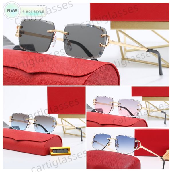 Luxury Designer Sunglasses Mens Rimless Panther Sunglasses Womens Polarized UV Protection Sun Glasses Vintage Driving Shades Lunettes De Soleil Femme - Fashion Accessories - menswatches1cool