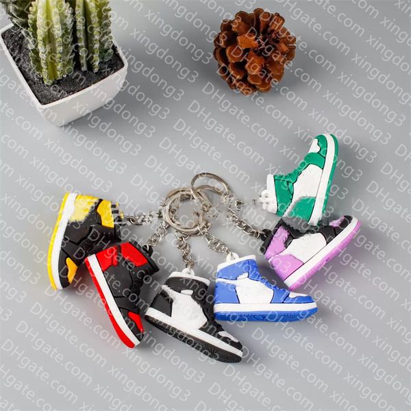 Wholesale keychain Designer keychain bag charm Mini Silicone Sneaker key chain Men Women Kids Key Ring Gift Shoe Keychain Handbag Chain Basketball Shoe Key Holder 25 - Fashion Collection - menswatches1cool