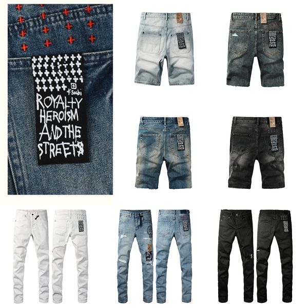 designer KSUBI jeans for mens jean ksubi short pants men trends distressed black ripped biker slim fit motorcycle sweatpants - Apparel - menswatches1cool