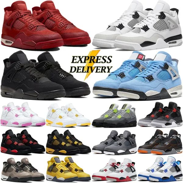 Designer Shoes 4 Basketball Shoes For Men Women 4s Sneaker Military Black Cat Pine Green White Oreo Red Thunder Unc Bred Cacao Medium Olive Sail Mens Trainers Sports - Shoes & Accessories - menswatches1cool